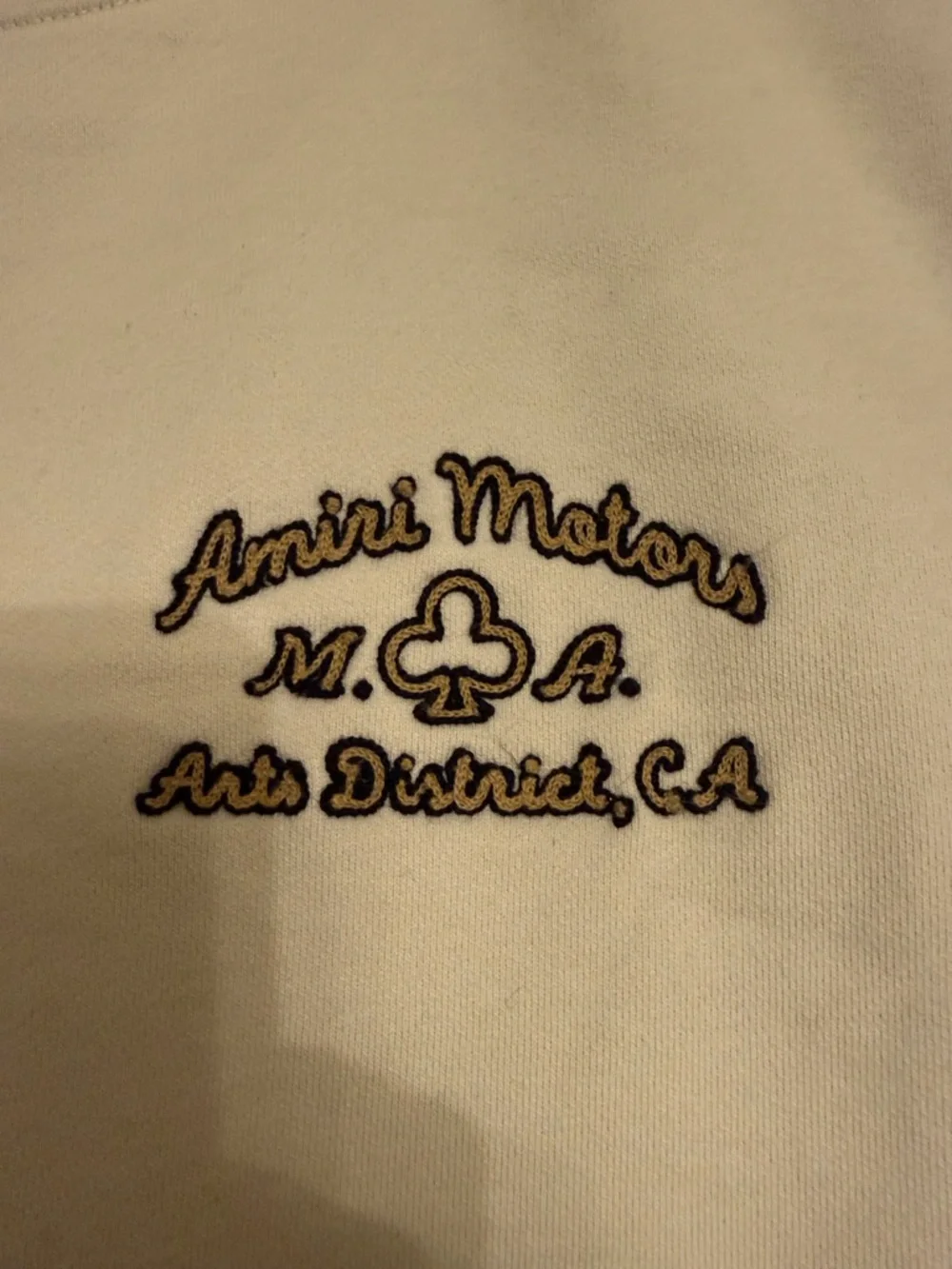 Amiri Cream Crewneck Sweatshirt with Amiri Motors Embroidery - Picture 2 of 15